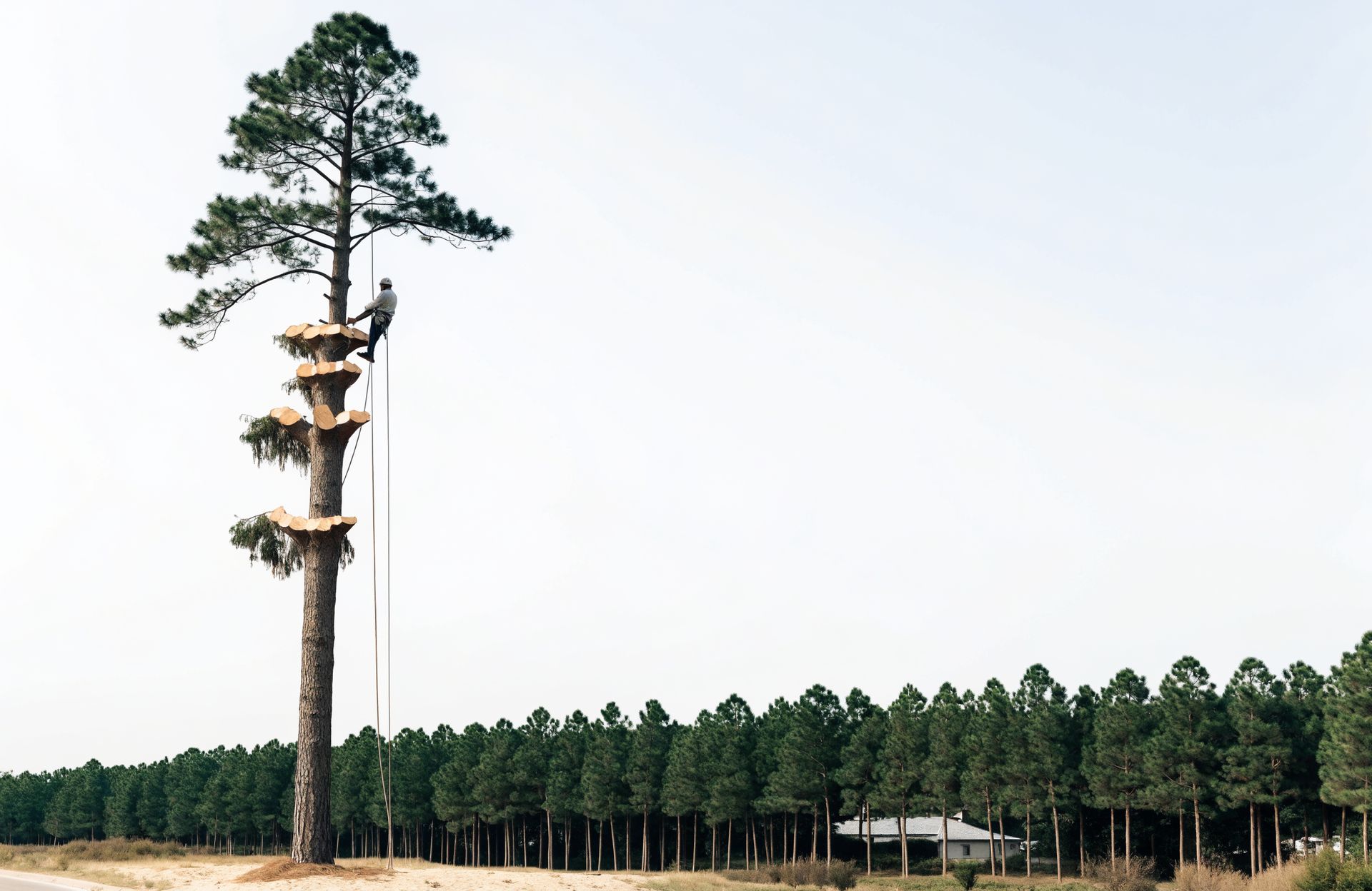 Tall loblolly pine on a sandy coastal Georgia lot